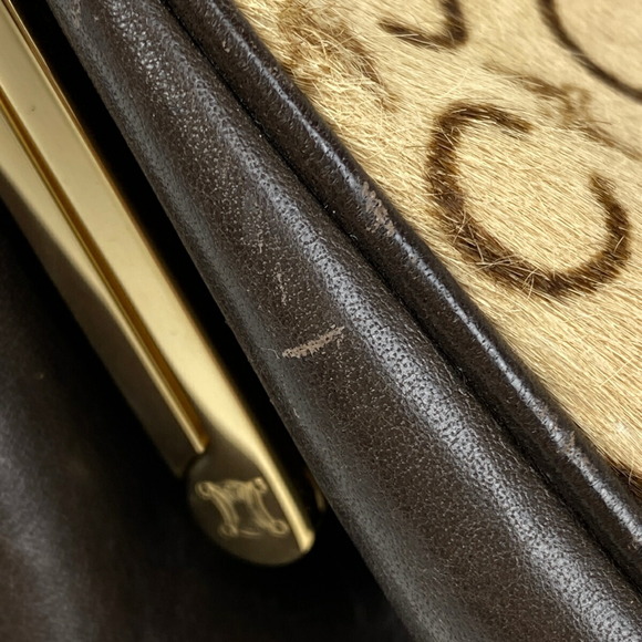 Celine C Macadam Pattern Harako Pouch Handbag Beige Brown - Picture 3 of 7